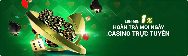 Hoàn trả casino trực tuyến hấp dẫn tại FB88 với giá trị lên tới 1%