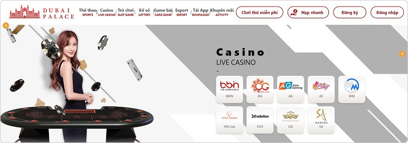 Trò chơi trên nền tảng sòng casino trực tuyến kết hợp với phòng live casino với người thật