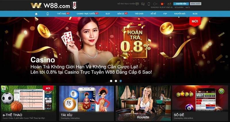 W88 - Nhà cái tổ chức khuyến mãi casino trực tuyến hấp dẫn nhất