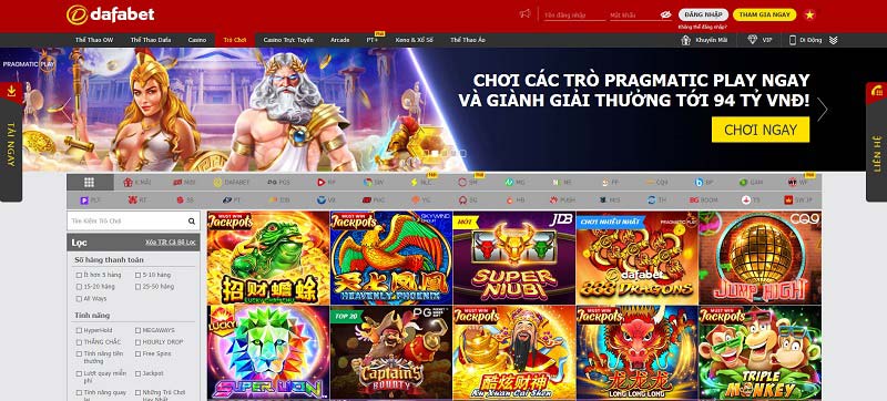 Dafabet cung cấp trò chơi slot với đa dạng đề tài và tính năng khác nhau